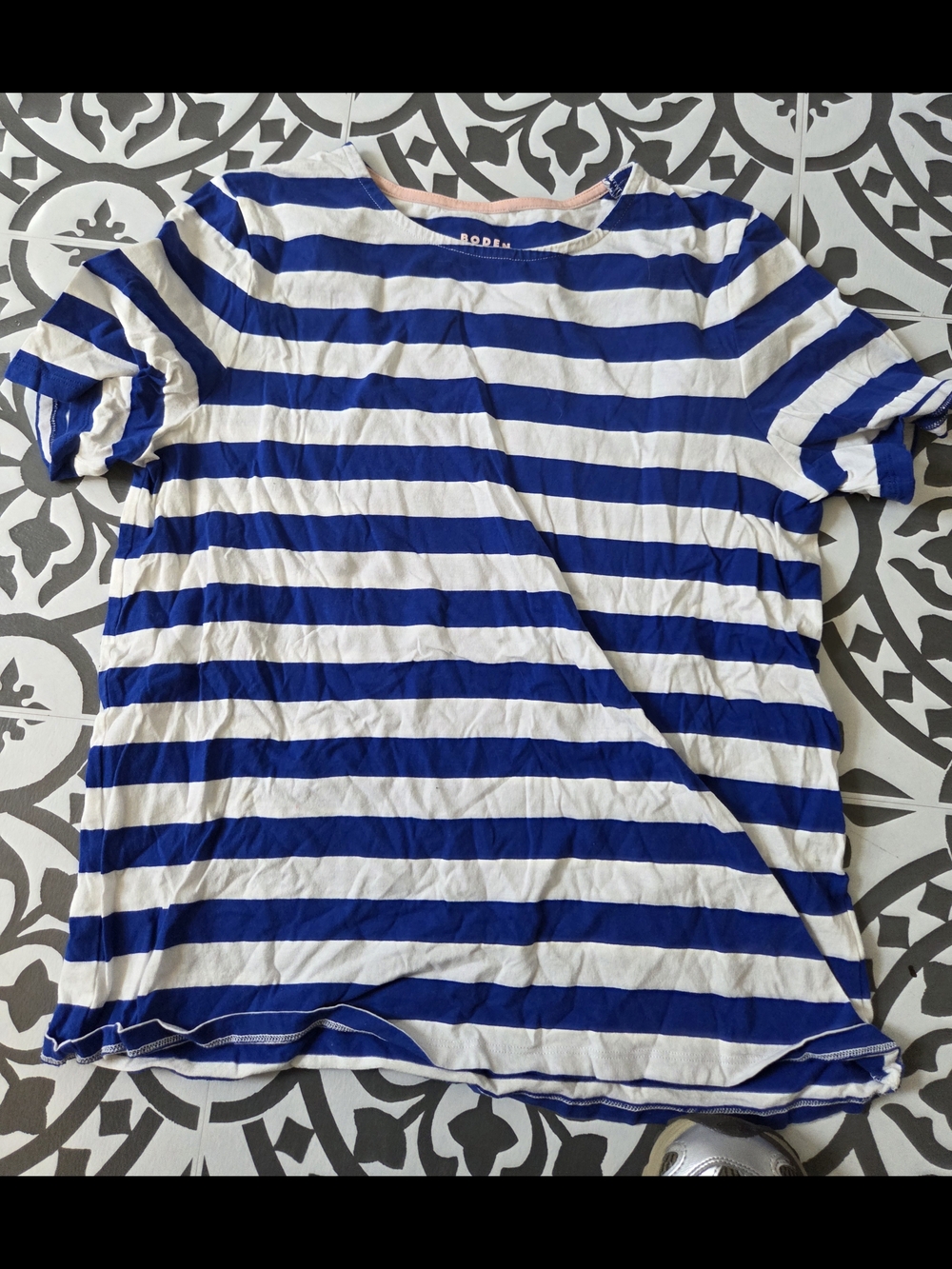 Striped Blue & White Short Sleeve Tee